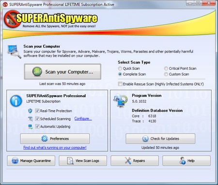 SUPERAntiSpyware Free Edition 5.0.1134 (2011MultiRus)