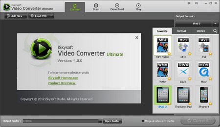iSkysoft Video Converter Ultimate 4.0.0.1.